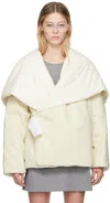 Mm6 Maison Margiela Oversize-collar Padded Jacket In 102 Off White