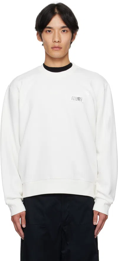Mm6 Maison Margiela Off-white Logo Patch Sweatshirt