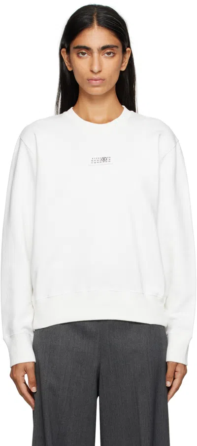 Mm6 Maison Margiela Off-white Logo Patch Sweatshirt