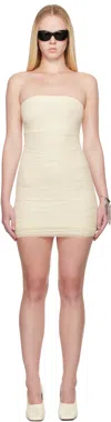 Mm6 Maison Margiela Elastic Jersey Mesh Mini Dress In Neutral