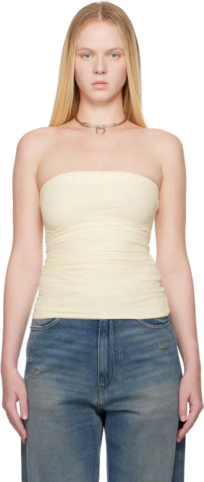 Mm6 Maison Margiela Off-white Mesh Tube Top