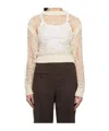 Mm6 Maison Margiela Off-white Messy Filter Crewneck In Nude