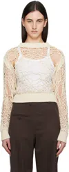 Mm6 Maison Margiela Off-white Messy Filter Crewneck In 102 Dune