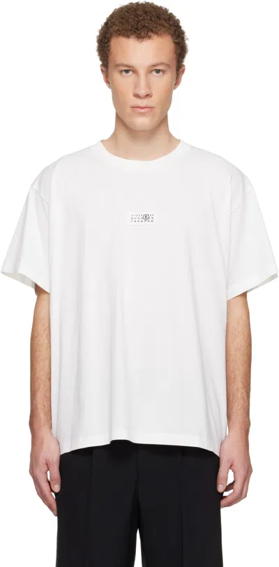 Mm6 Maison Margiela Mm6 By Maison Margiela Minimalist Logo Short Sleeve T-shirt In White