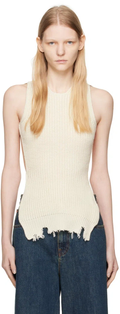 Mm6 Maison Margiela Off-white Open Back Tank Top In 101 Off White