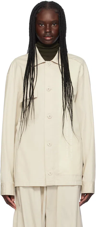 Mm6 Maison Margiela Off-white Paneled Jacket In 103 Chalk