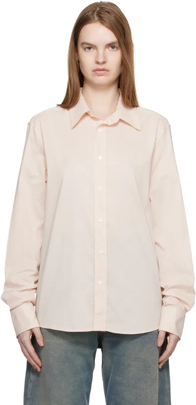 Mm6 Maison Margiela Off-white Poly Cotton Shirting Long-sleeved Shirt In Neutral