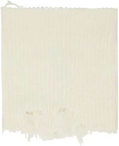 Mm6 Maison Margiela Off-white Ribbed Scarf In 102 Off White