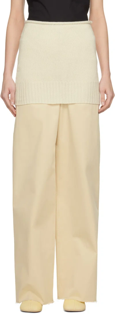 Mm6 Maison Margiela Off-white Rolled Edge Miniskirt In 101 Off White