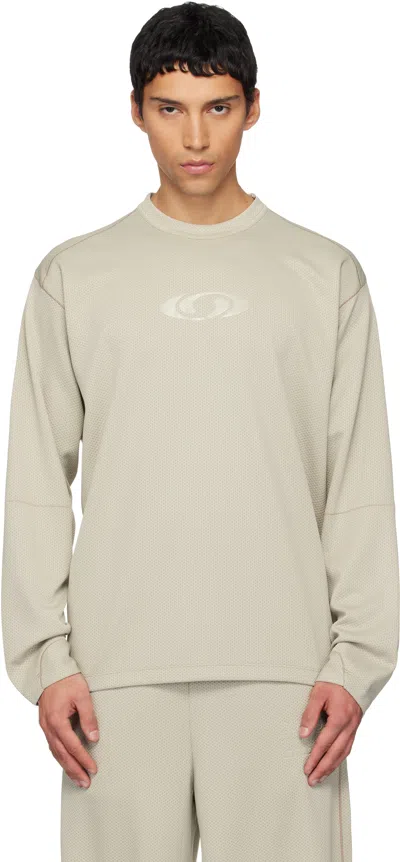 Mm6 Maison Margiela Off-white Salomon Edition Mesh T-shirt In Neutral