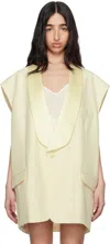 Mm6 Maison Margiela Off-white Satin Lapel Vest In 102 Cream
