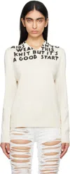 Shop Mm6 Maison Margiela Off-white Sida Print Sweater In 001s Off White-black