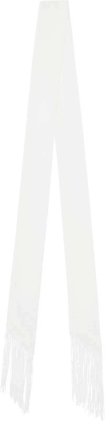 Mm6 Maison Margiela Off-white Silk Scarf In 101 Off White