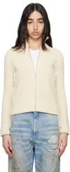 Mm6 Maison Margiela Off-white Slitted Camionneur Track Jacket In 102 Cream