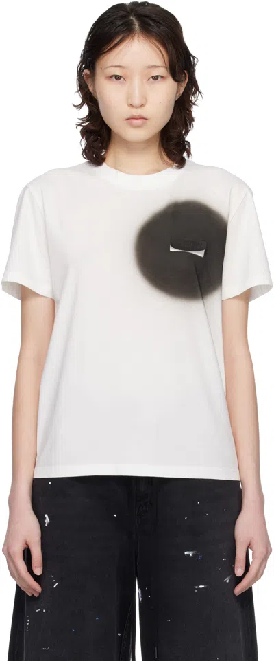 Mm6 Maison Margiela White Round Neck Graphic Print T-shirt