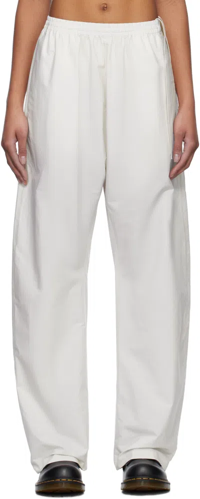 Mm6 Maison Margiela Off-white Striped Cotton Poplin Lounge Pants In 001f Pinstripes Whit