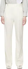 Mm6 Maison Margiela Off-white Tailoring Wool Blend Trousers In 101 Off White