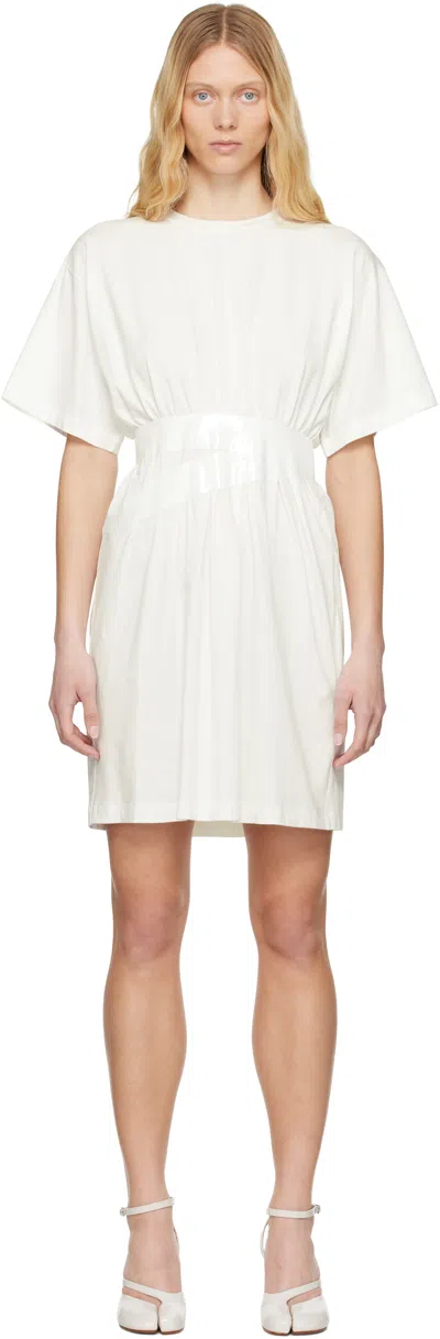 Mm6 Maison Margiela Off-white Taped Jersey Midi Dress