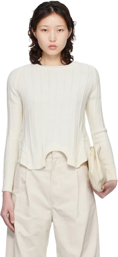 Mm6 Maison Margiela Off-white Upside Down Sweater In Neutral