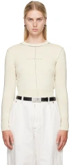 Mm6 Maison Margiela Off-white Virgin Wool Sweater In 102 Off White