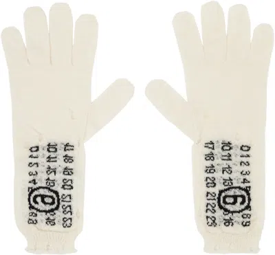 Mm6 Maison Margiela Off-white Wool Gloves