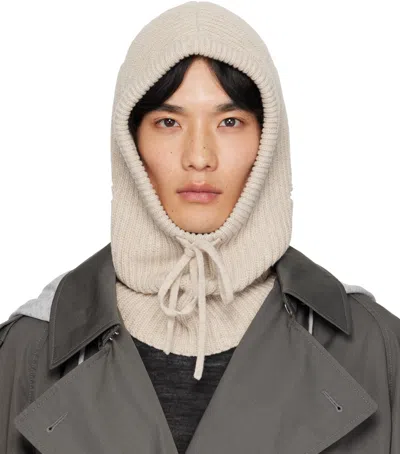 Mm6 Maison Margiela Off-white Wool Hood In Brown
