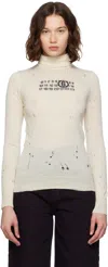 Mm6 Maison Margiela Cream Virgin Wool Turtleneck Sweater
