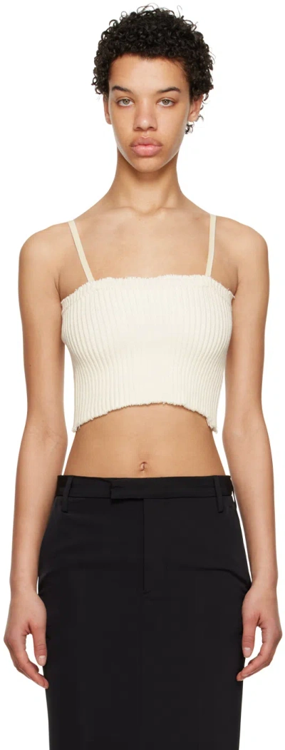 Mm6 Maison Margiela Off-white Worn Out Camisole In 102 Off White