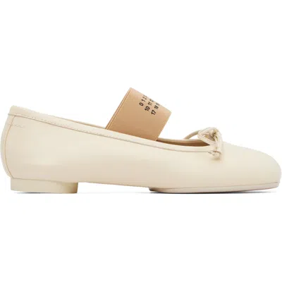Mm6 Maison Margiela Off-white Anatomic Numeric Ballerina Flats In Neutral
