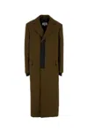 Mm6 Maison Margiela Numeric Signature Single-breasted Coat In Olive