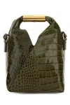 Mm6 Maison Margiela Japanese Leather Shoulder Bag In Green