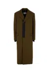 Mm6 Maison Margiela Numeric Signature Single-breasted Coat In Khaki