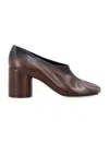 Mm6 Maison Margiela Ombré Leather Anatomic Block-heel Pumps In Brown