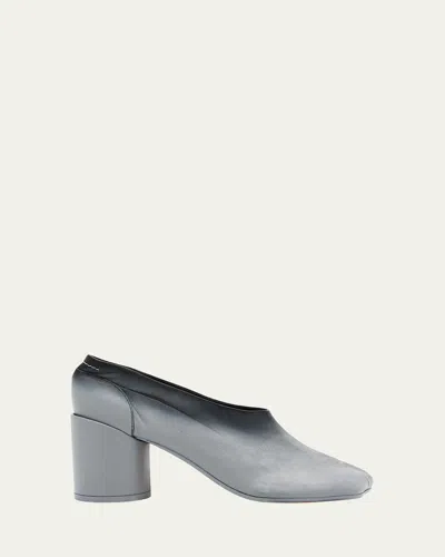 Mm6 Maison Margiela Ombre Leather Anatomic Block-heel Pumps In Gray