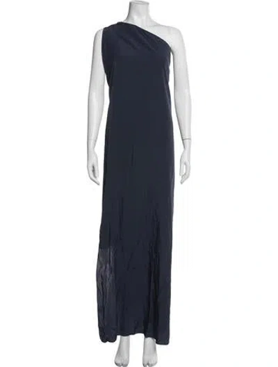Pre-owned Mm6 Maison Margiela One-shoulder Long Dress In Blue