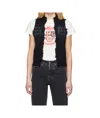 Mm6 Maison Margiela Black Open Cut Printed Vest In Black