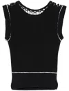 Mm6 Maison Margiela Mm6 By Maison Margiela Black Fitted Top In Black