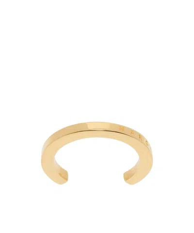 Mm6 Maison Margiela Open Logo Ring In Yellow
