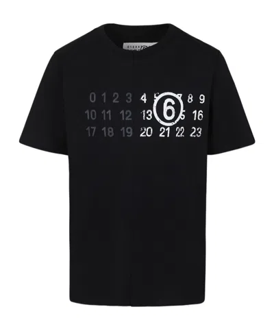 Mm6 Maison Margiela Kids' Open-necked Black Shirt