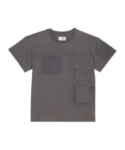 Mm6 Maison Margiela Open-necked Black Shirt