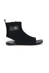 Mm6 Maison Margiela Numbers-motif Ankle-length Sandals In Black