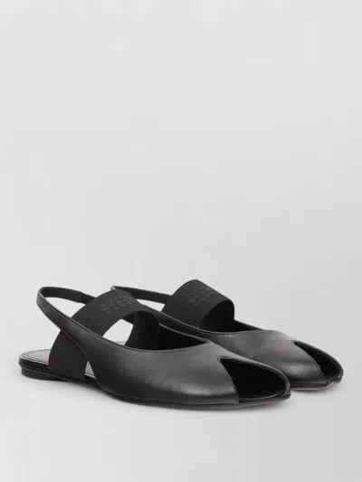 Mm6 Maison Margiela Anatomical Split-toe Leather Slingback Sandals In Black