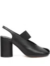 Mm6 Maison Margiela Anatomic Numeric Slingback Peep Toe Block Heel In Black