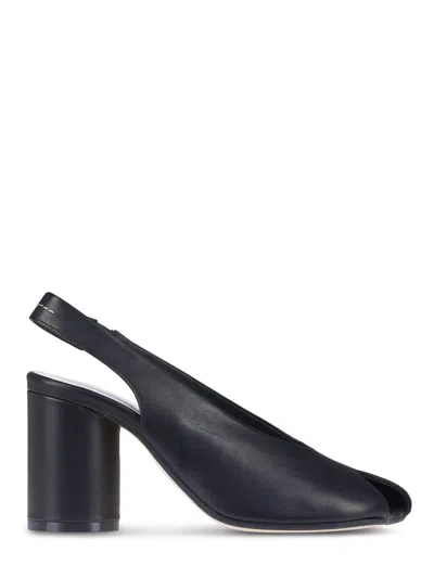 Mm6 Maison Margiela Mm6 By Maison Margiela Open-toe Slingback Sandals With Chunky Heel In Black