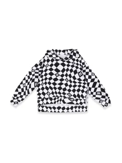 Mm6 Maison Margiela Optical Mini Sweatshirt For Kids In Black