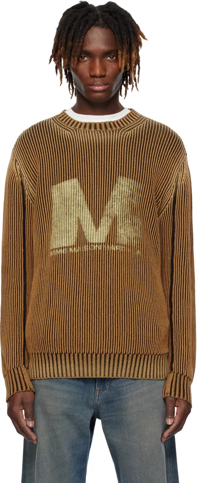 Mm6 Maison Margiela Orange & Black Cotton Sweater In 001s Saffron/black