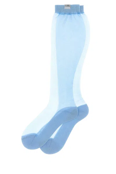 Mm6 Maison Margiela Organza-panelled Socks Socks In Blue