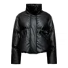 Mm6 Maison Margiela Pleather Puffer Jacket In Black