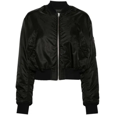 Mm6 Maison Margiela Numbers-motif Zip-up Bomber Jacket In Black