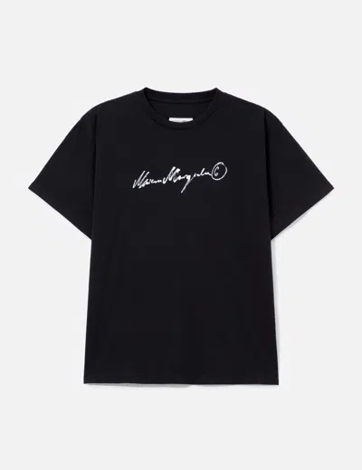 Mm6 Maison Margiela Overdyed Jersey T-shirt In Black